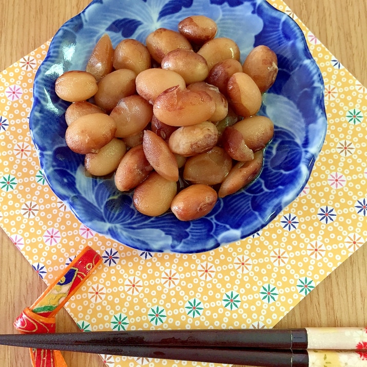 圧力鍋で20分☆きび砂糖で味わい深い♩とら豆の煮物